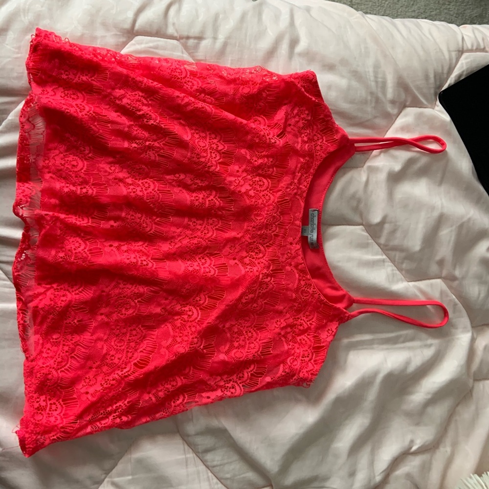 Pink Lace Top from Charlotte Russe (XS)